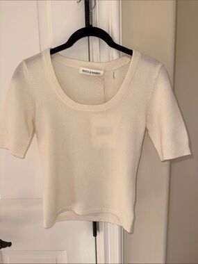 NWT White & Warren Cashmere Scoop Neck Top